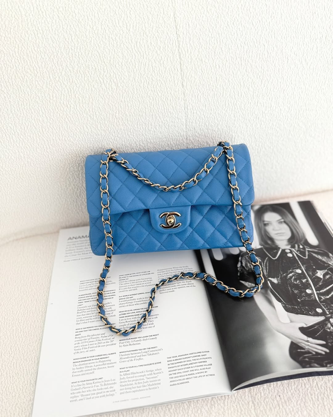Chanel Small Classic Quilted Flap Blue Caviar