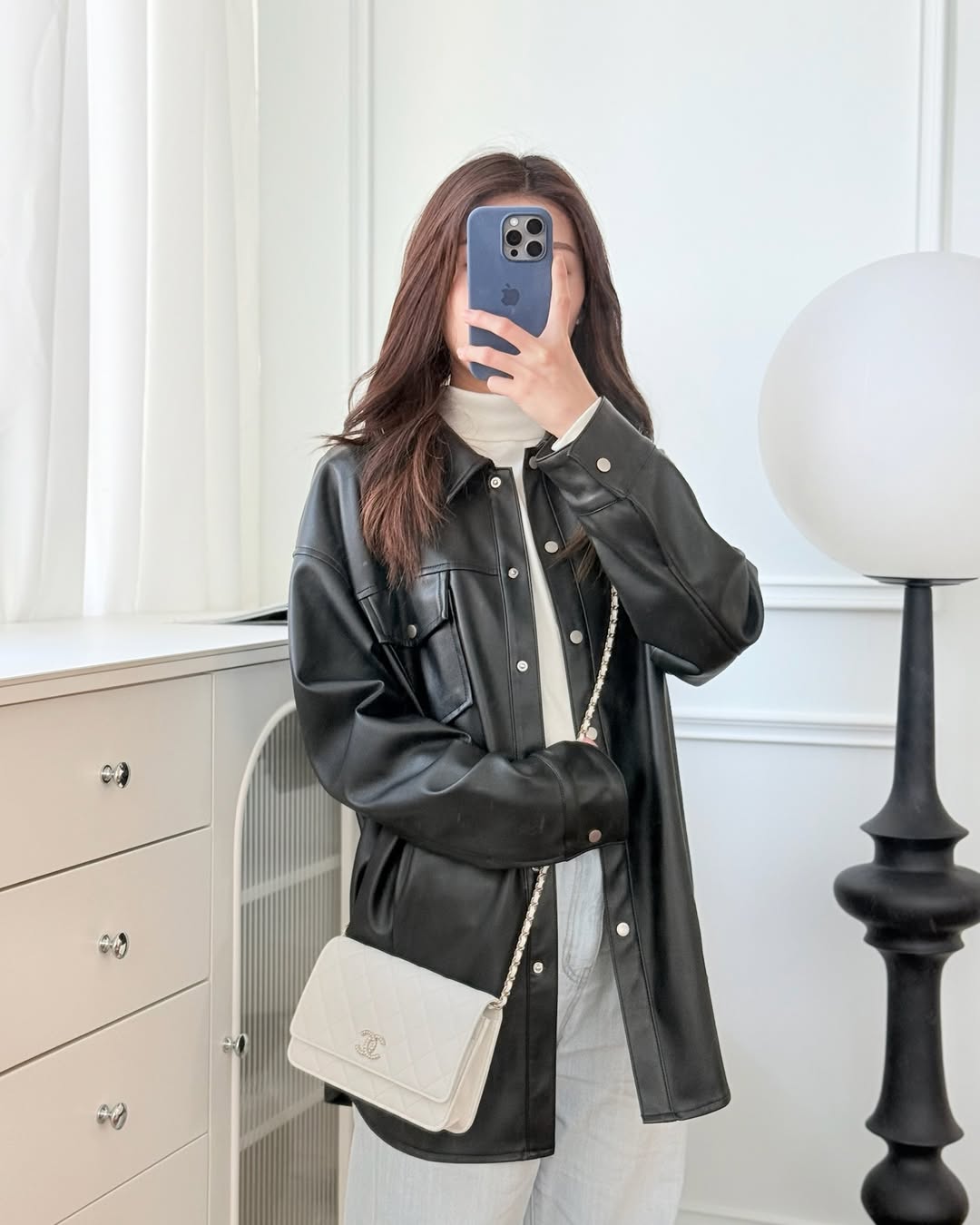 Chanel Crystal CC Wallet on Chain WOC White Caviar