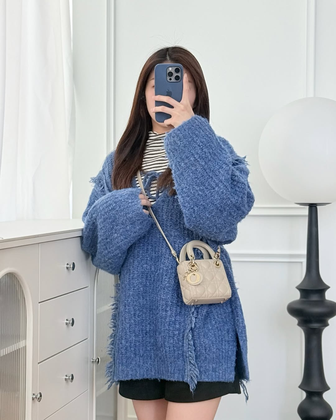 Dior Micro Lady Dior Cannage Beige Lambskin