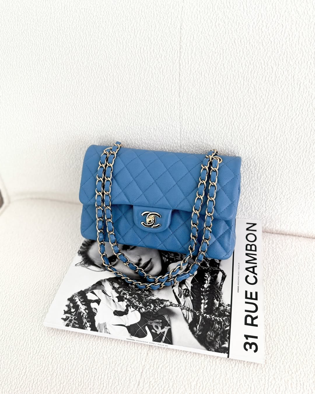 Chanel Small Classic Quilted Flap Blue Caviar