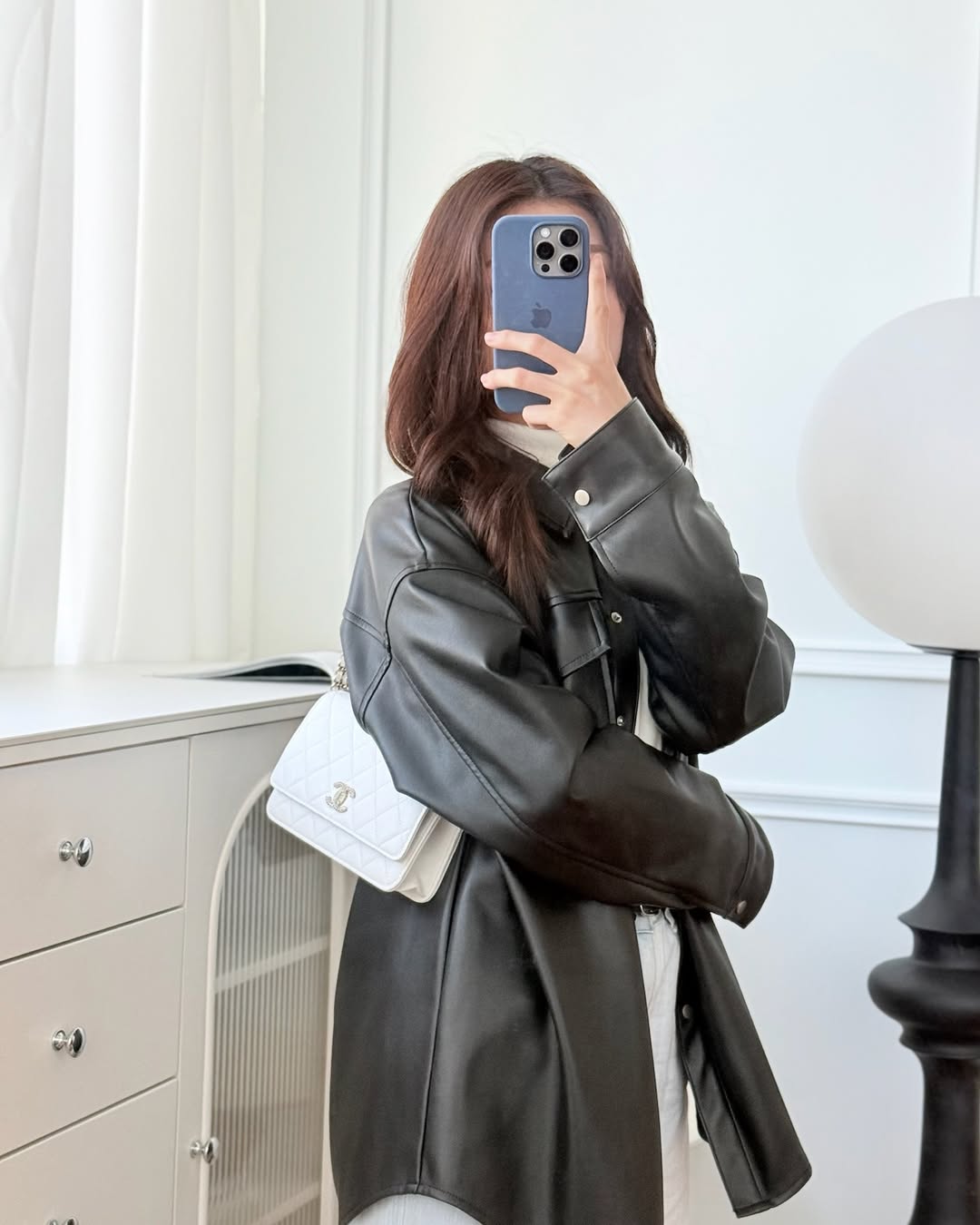 Chanel Crystal CC Wallet on Chain WOC White Caviar