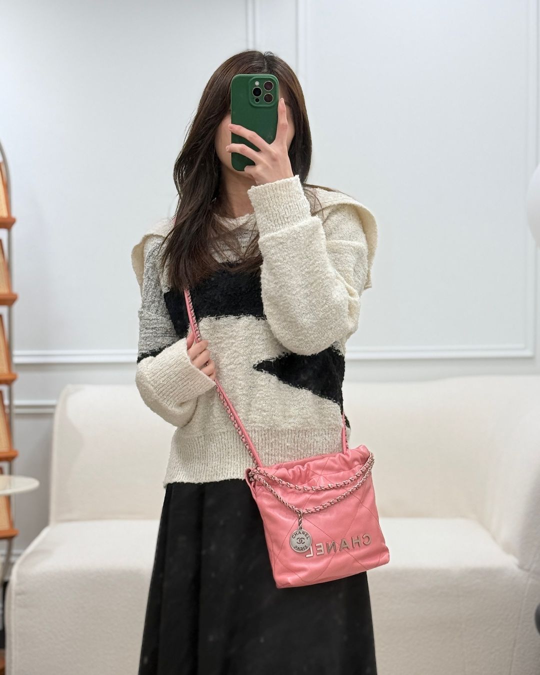 Chanel 22 Mini Bag Pink Shiny Crumpled Calfskin Matte