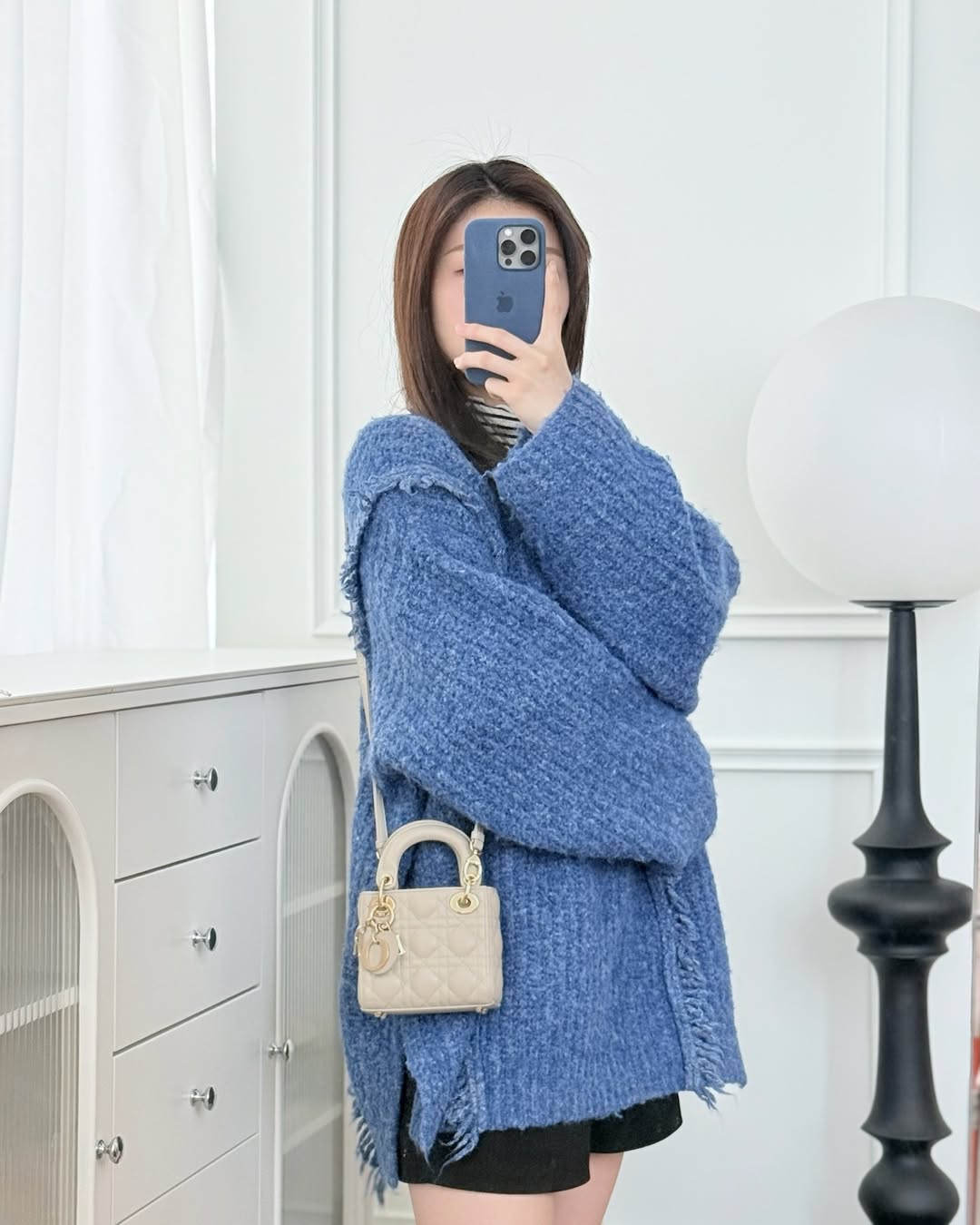 Dior Micro Lady Dior Cannage Beige Lambskin