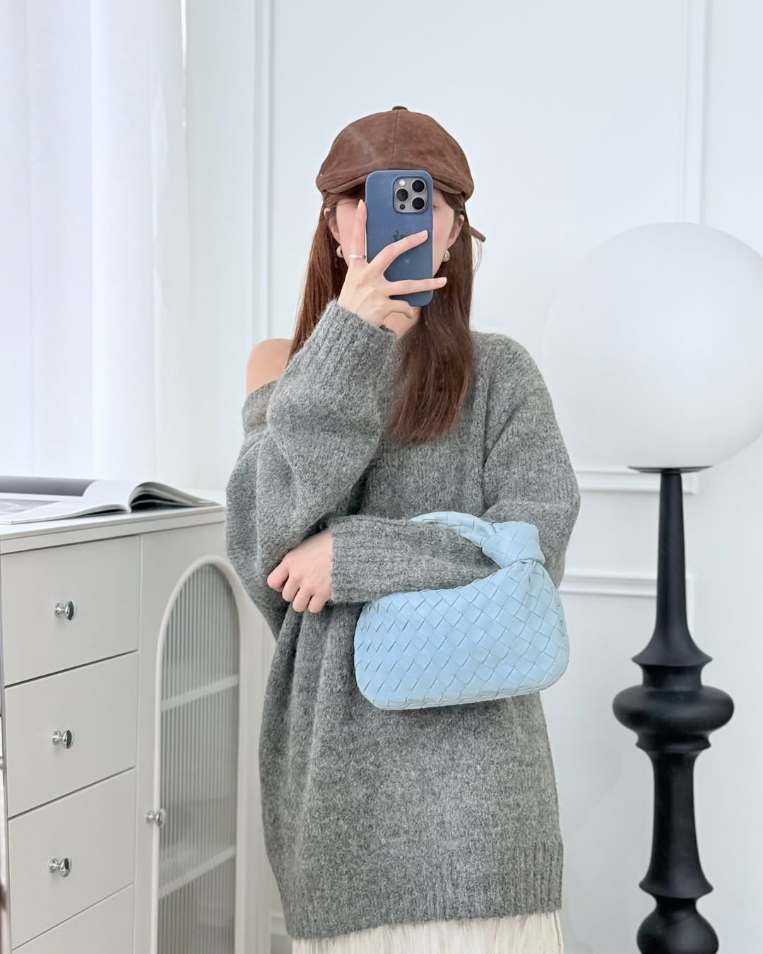 Bottega Veneta Mini Jodie Bag Intrecciato In Ice Lambskin