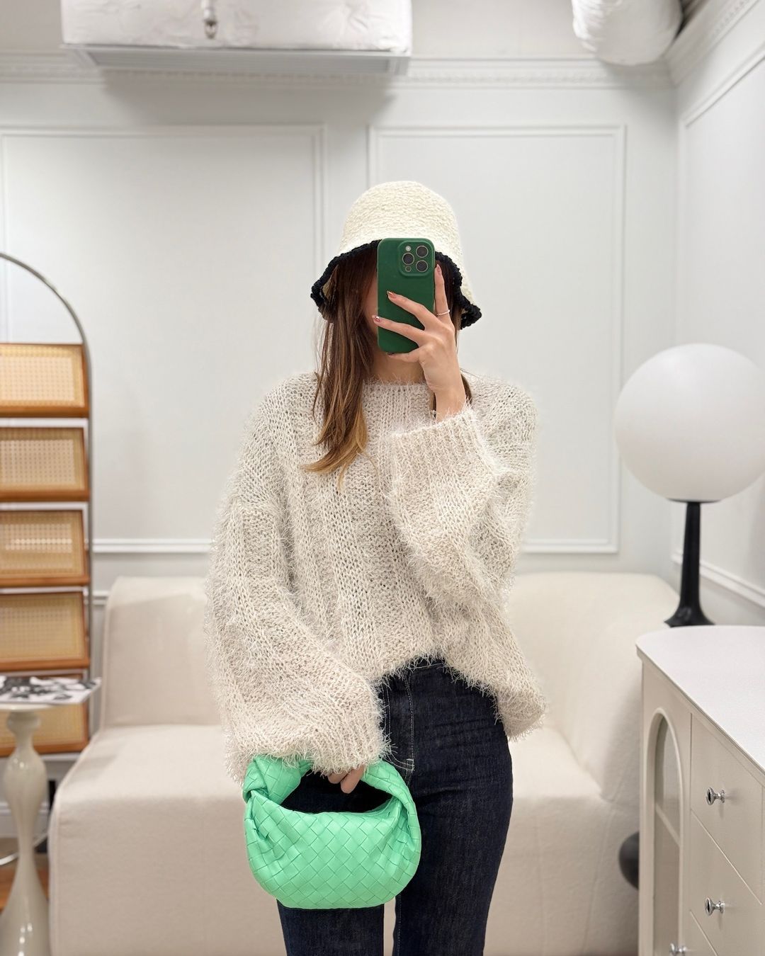 Bottega Veneta Mini Jodie Bag Green Intrecciato Lambskin