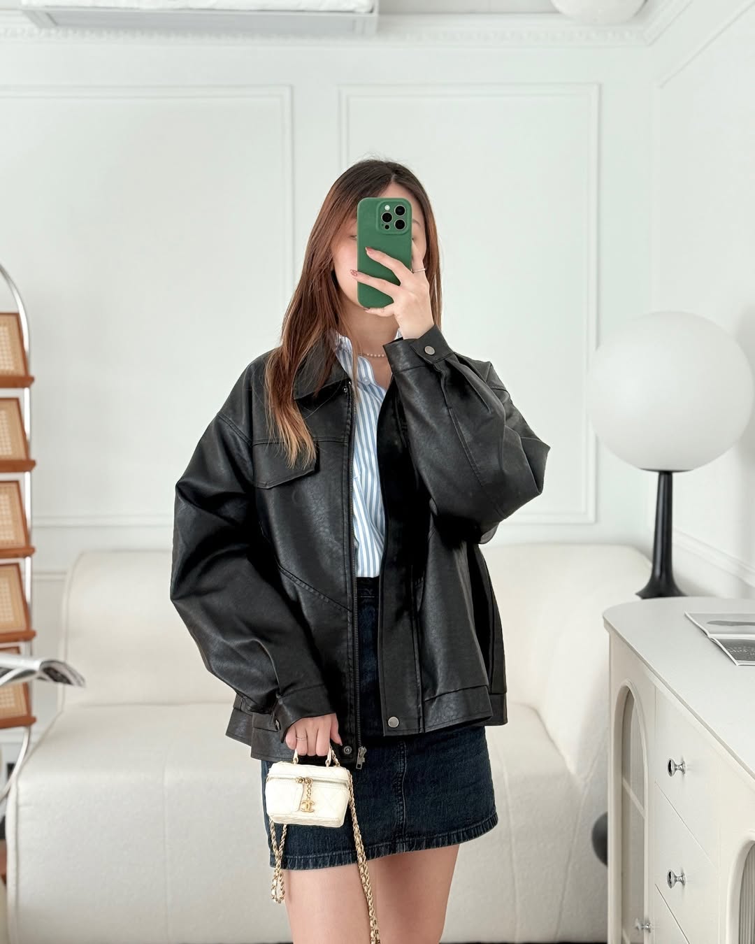 Chanel Quilted Mini Top Handle Vanity With Chain Ivory Caviar Aged