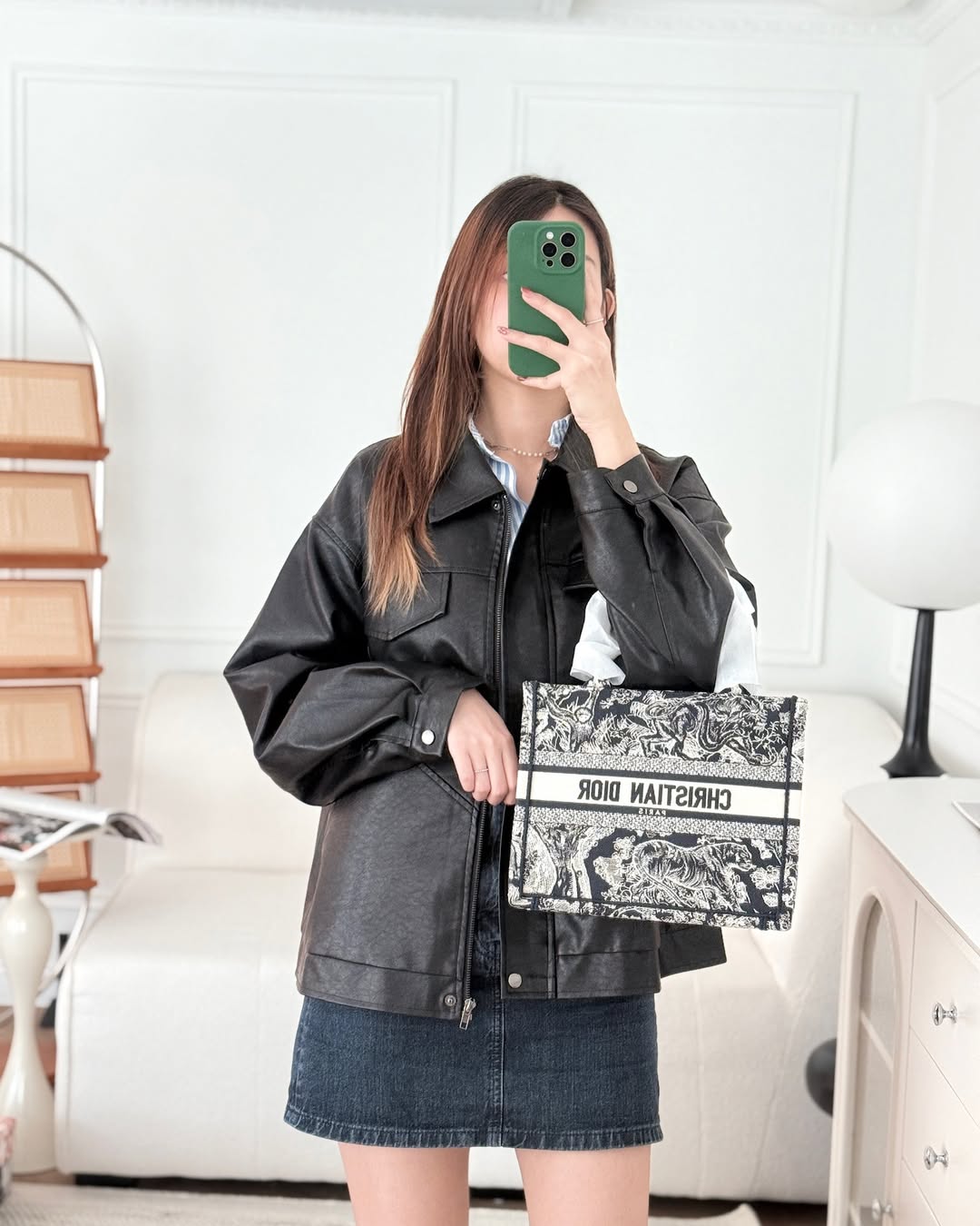 Dior New Small Book Tote Embroidered Toile De Jouy Navy