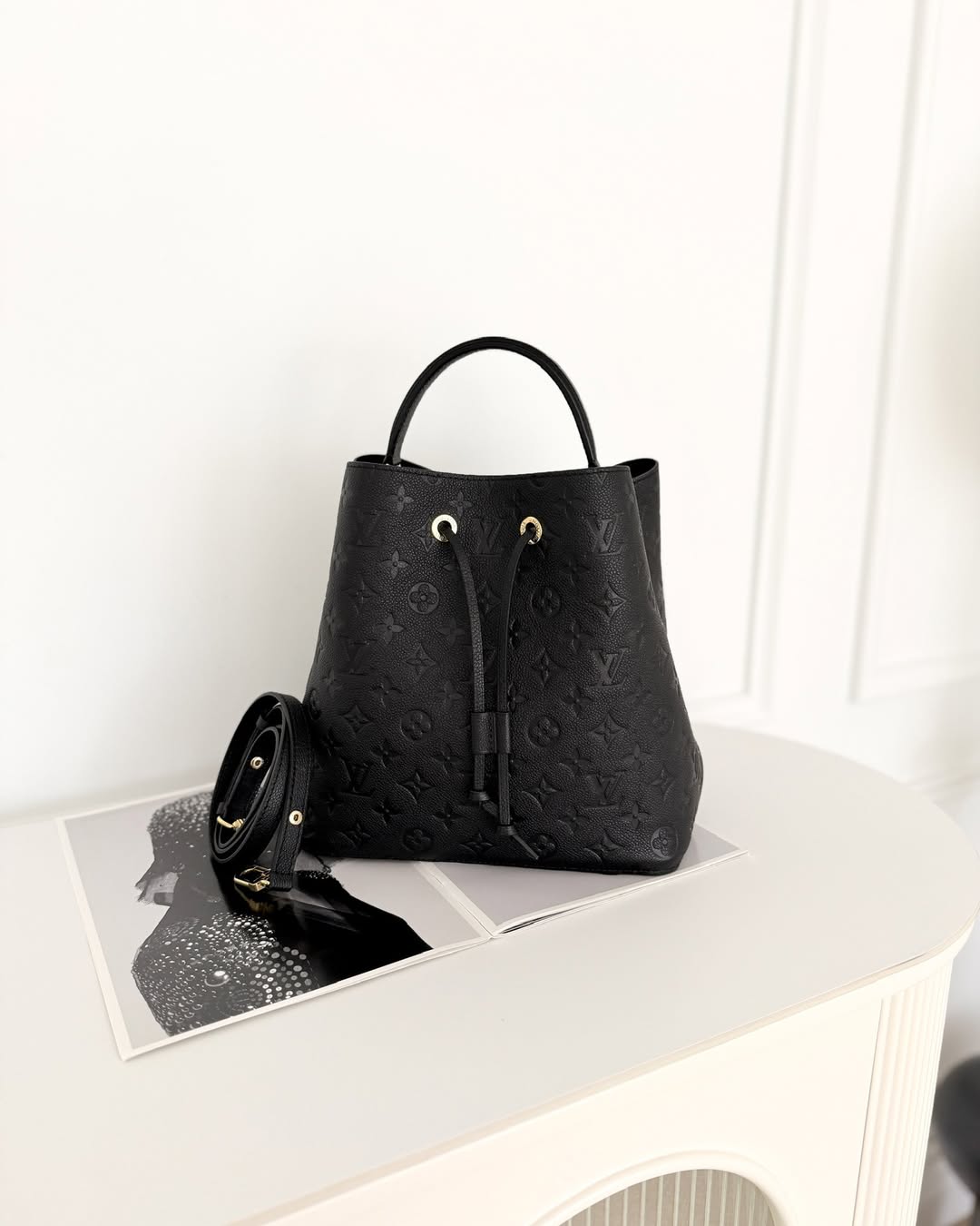 Louis Vuitton NeoNoe MM Monogram Empreinte Leather Black