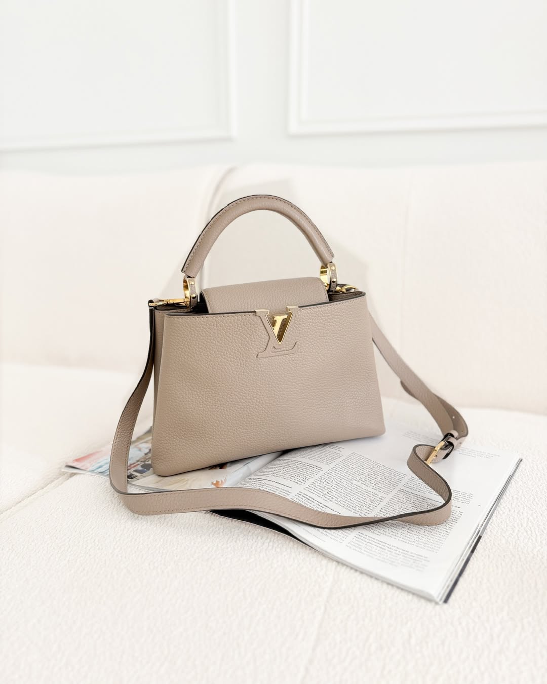 Louis Vuitton Capucines BB Taurillon Leather Galet