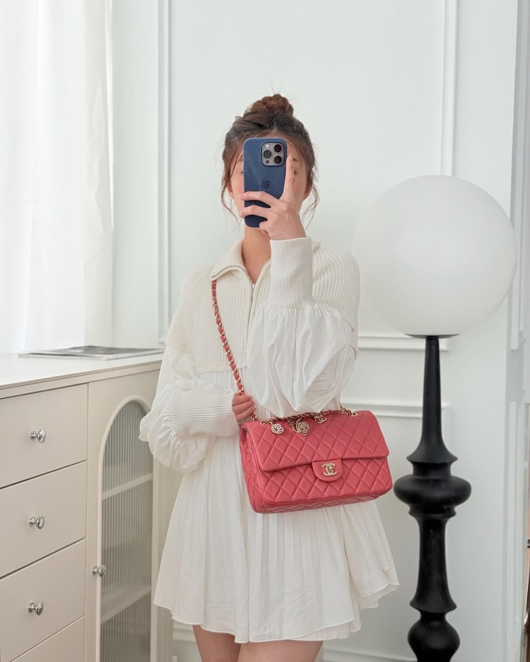 Chanel M/L Medium Flap Bag Valentine Limited Edition Pink Lambskin