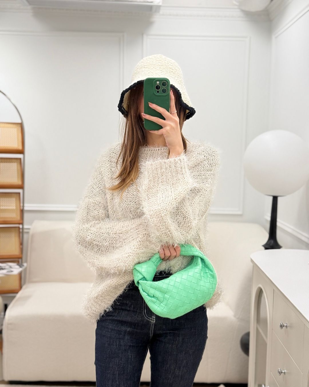 Bottega Veneta Mini Jodie Bag Green Intrecciato Lambskin