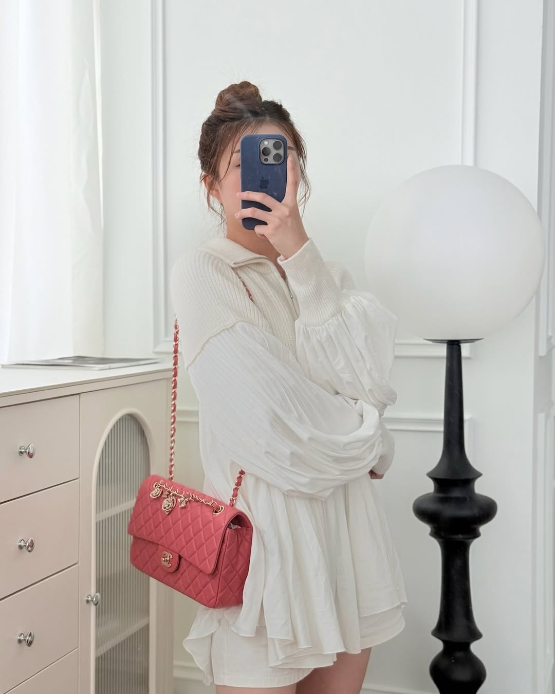 Chanel M/L Medium Flap Bag Valentine Limited Edition Pink Lambskin