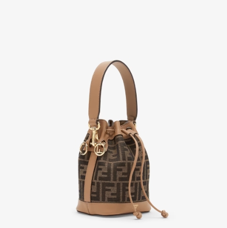 Mon Tresor Brown FF fabric mini-bag