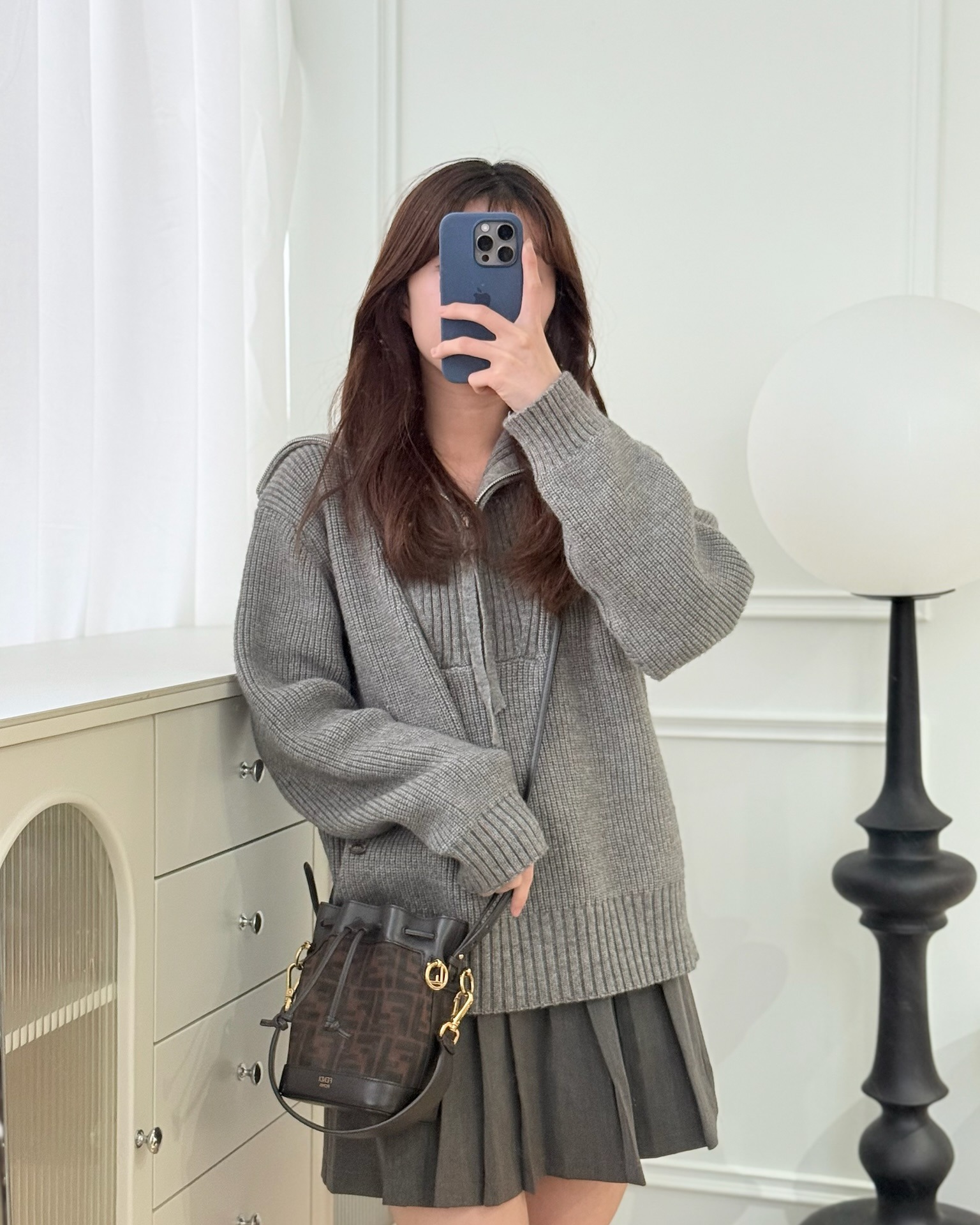 Fendi Mini Mon Tresor Bucket Bag Zucca See Through Mesh Brown/Black/Ebony