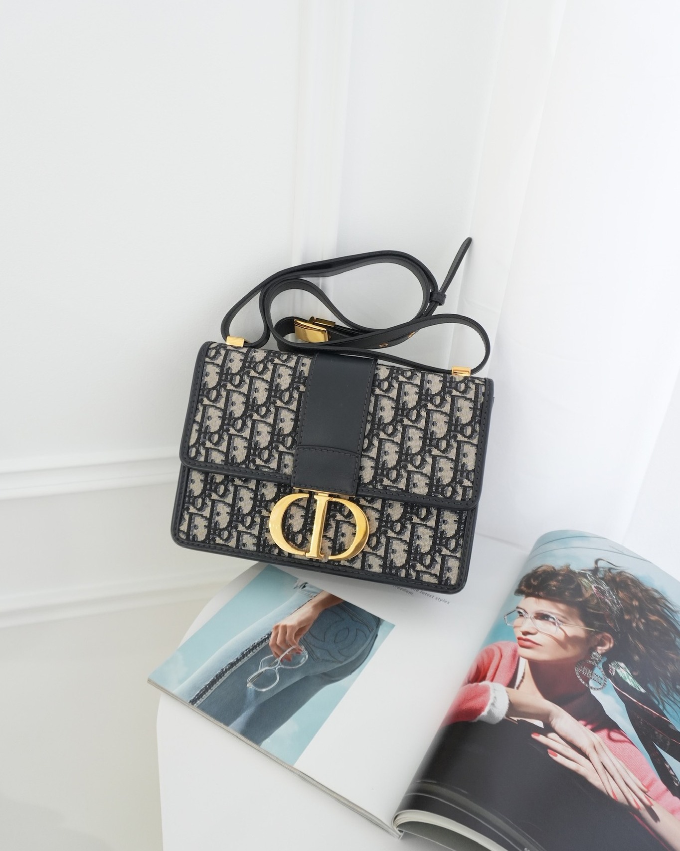 Dior 30 Montaigne Bag Blue Dior Oblique Jacquard