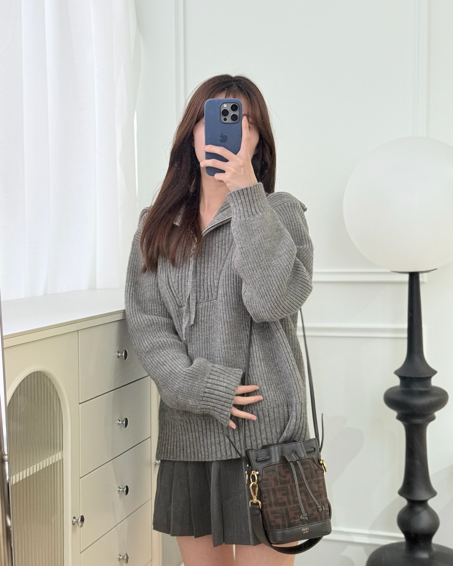 Fendi Mini Mon Tresor Bucket Bag Zucca See Through Mesh Brown/Black/Ebony