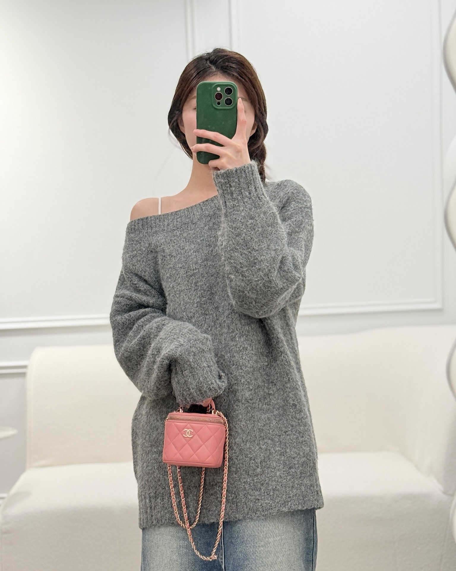 Chanel Mini Top Handle Vanity With Chain Pink Lambskin