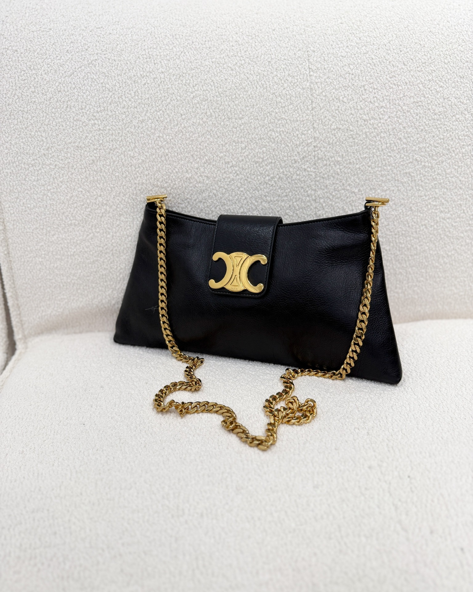 Celine Wiltern Clutch Black Calfskin