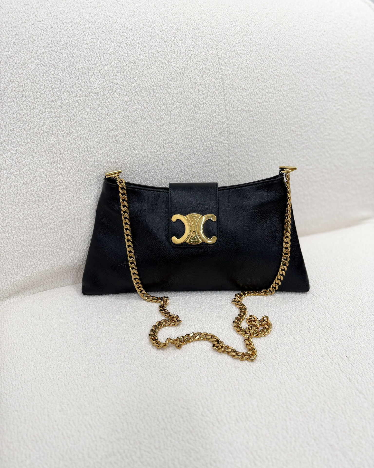 Celine Wiltern Clutch Black Calfskin