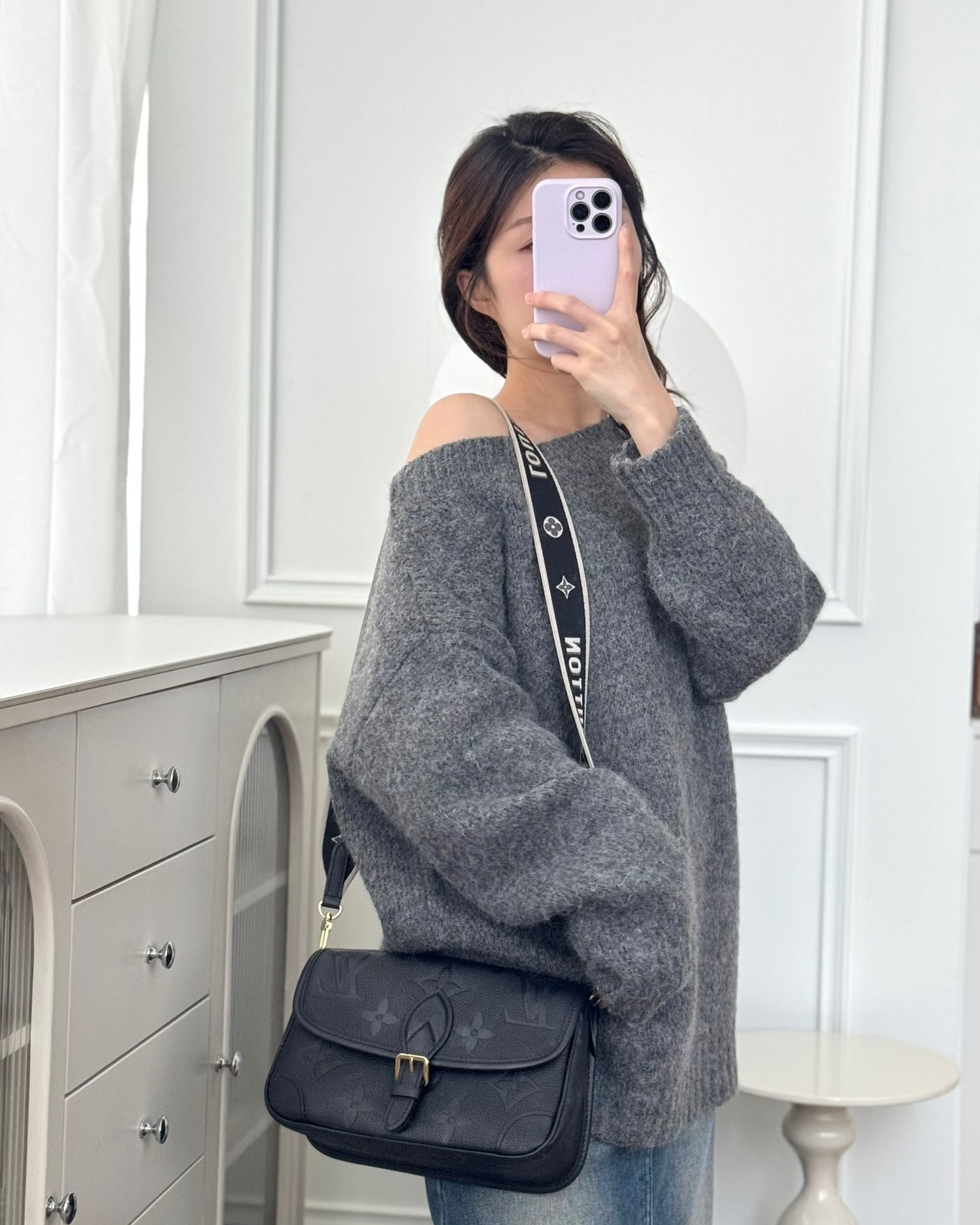 Louis Vuitton Diane Bag Black Monogram Empreinte Leather