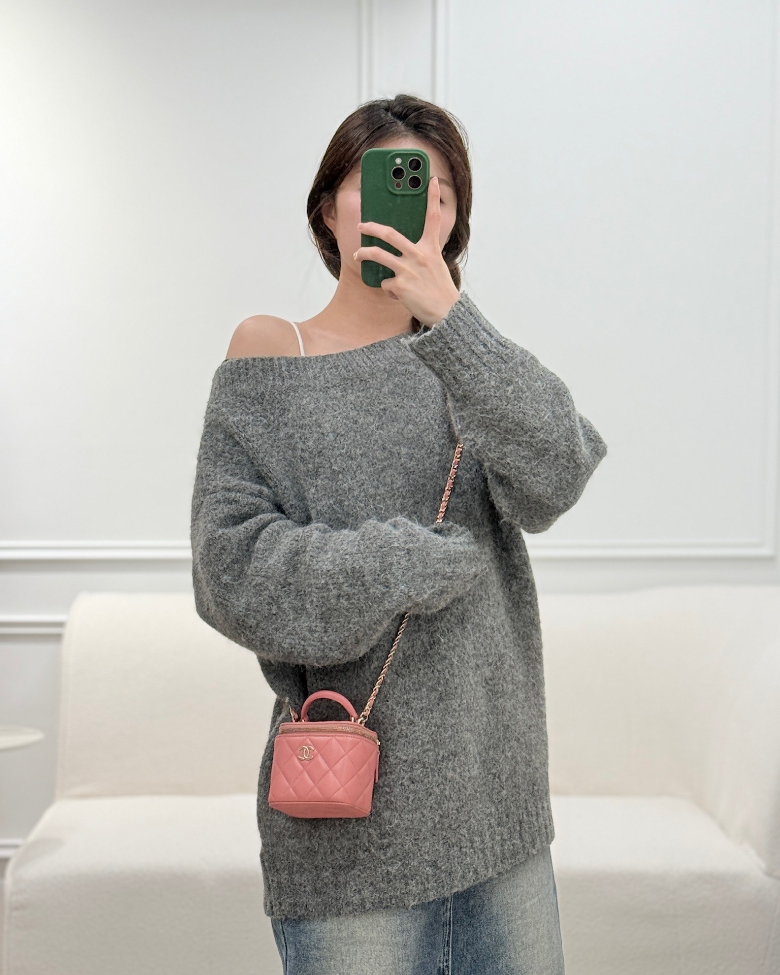 Chanel Mini Top Handle Vanity With Chain Pink Lambskin