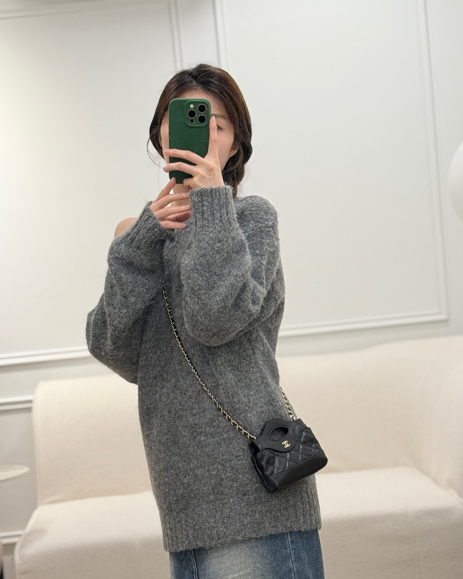 Chanel Micro 31 Black Shiny Crumpled Calfskin