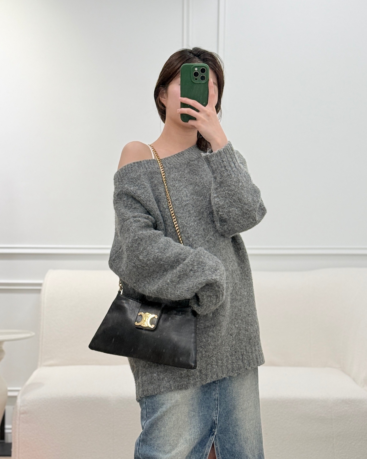 Celine Wiltern Clutch Black Calfskin