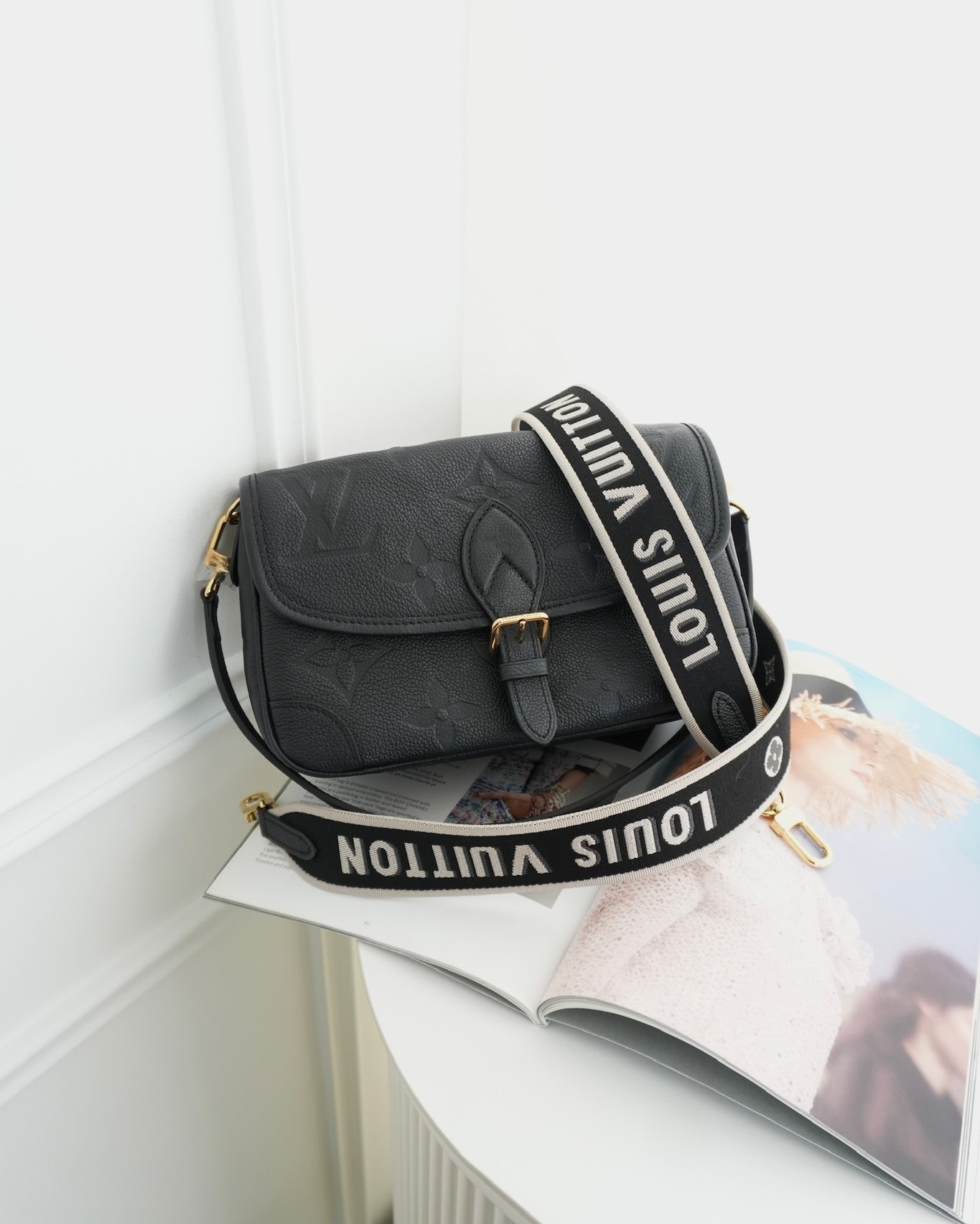 Louis Vuitton Diane Bag Black Monogram Empreinte Leather