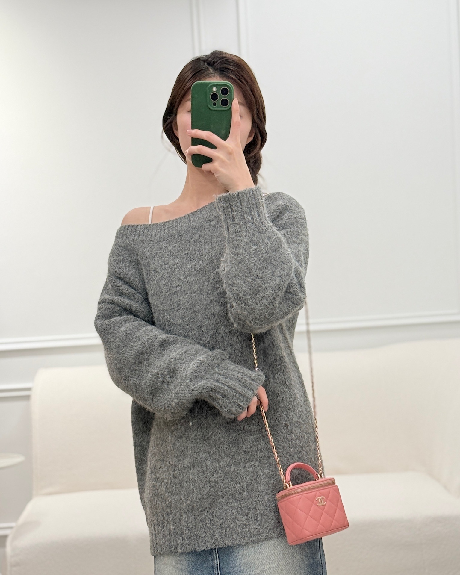 Chanel Mini Top Handle Vanity With Chain Pink Lambskin