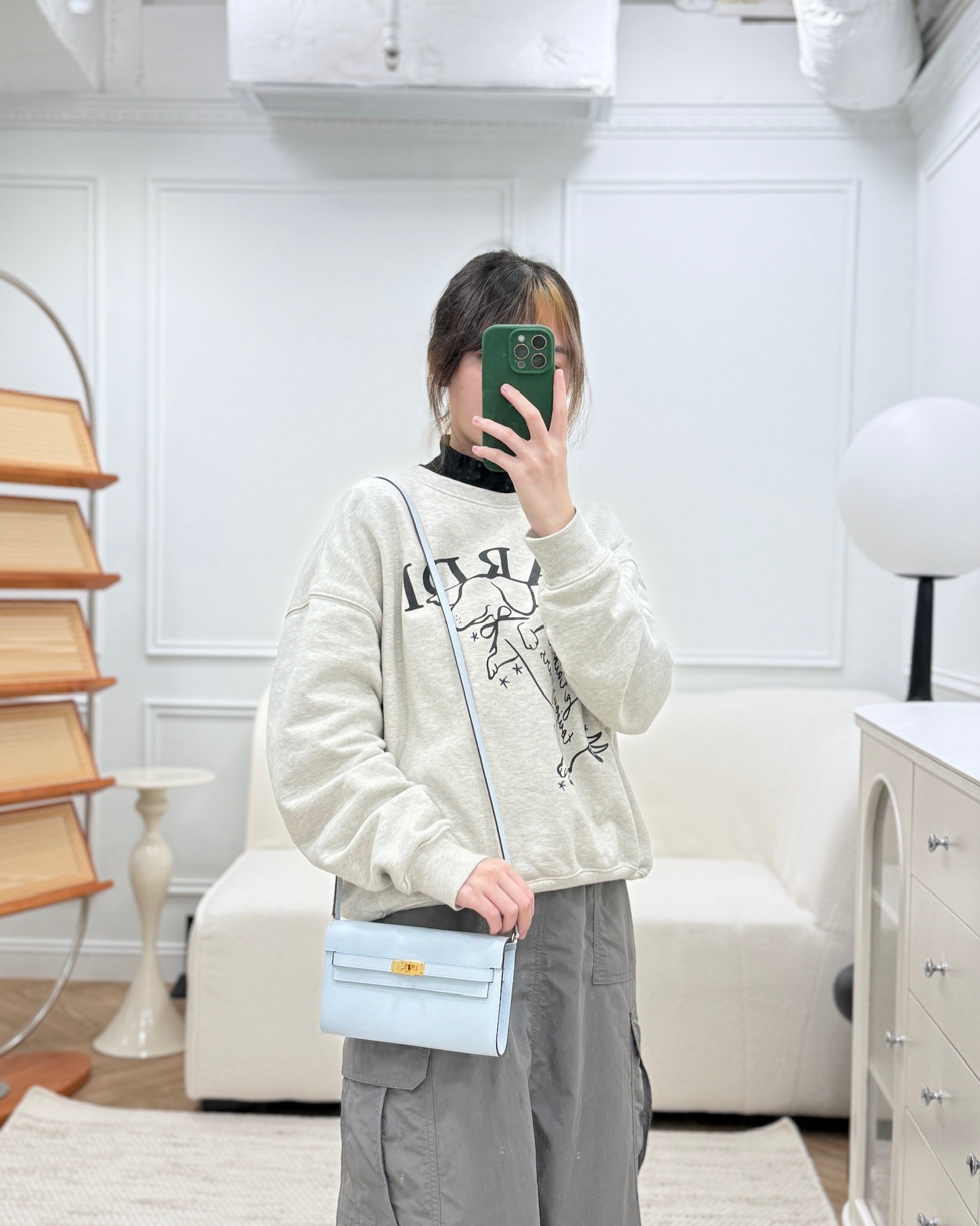 Hermès Kelly To Go Wallet Gold Hardware Bleu Brume T0 Epsom