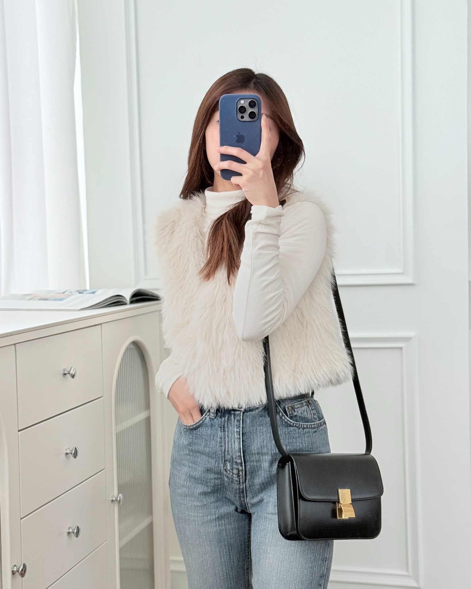 Celine Small Classic Box Flap Black Calfskin