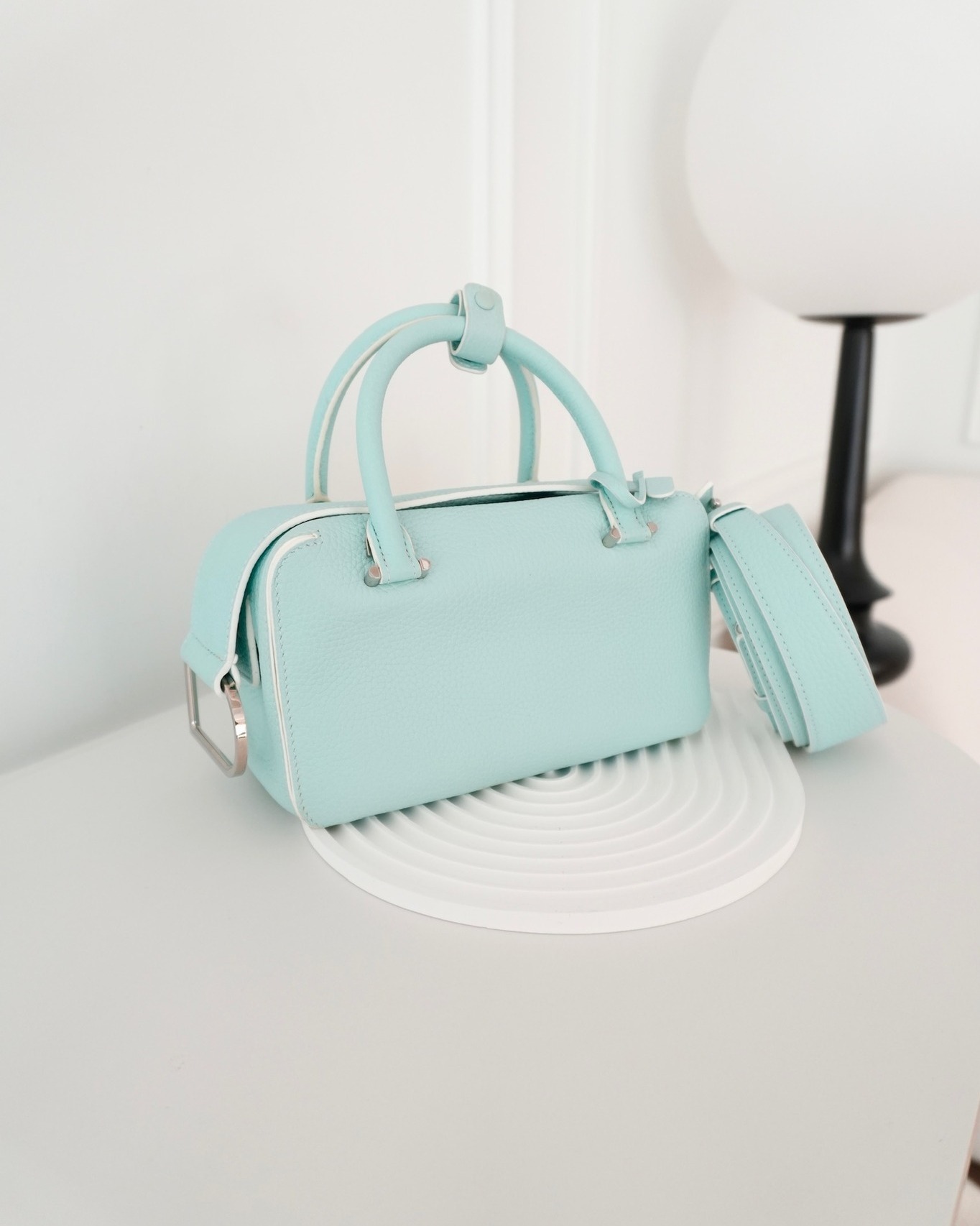 Delvaux Cool Box Mini Taurillon Soft Grained Calfskin Celadon