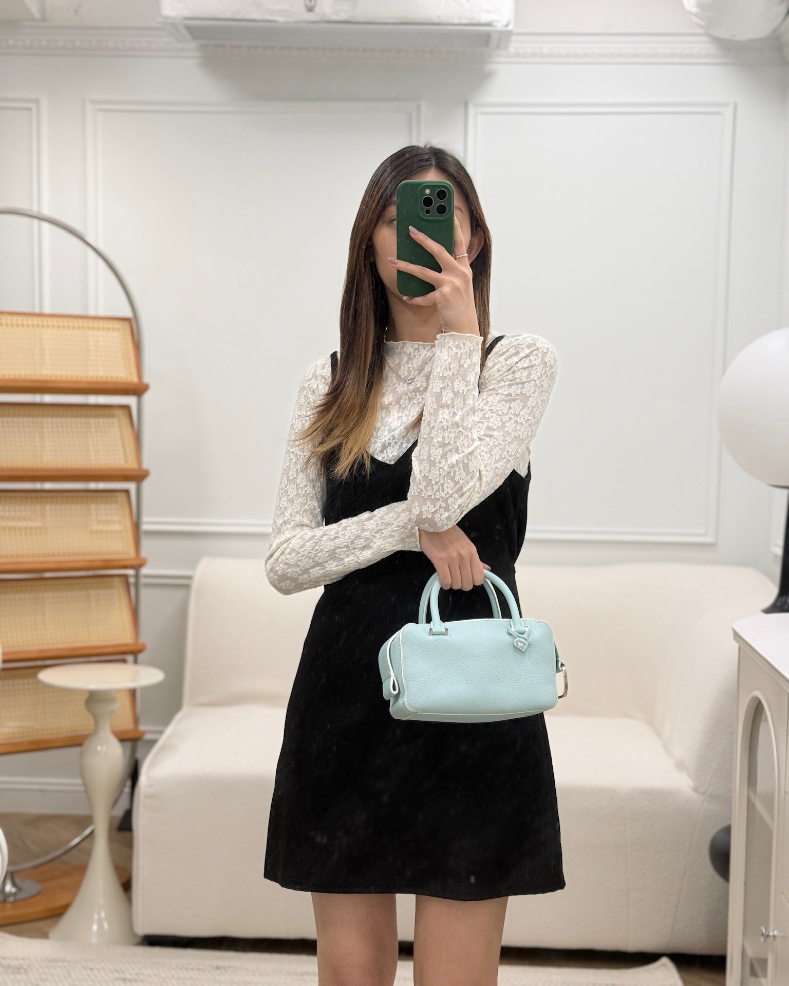 Delvaux Cool Box Mini Taurillon Soft Grained Calfskin Celadon