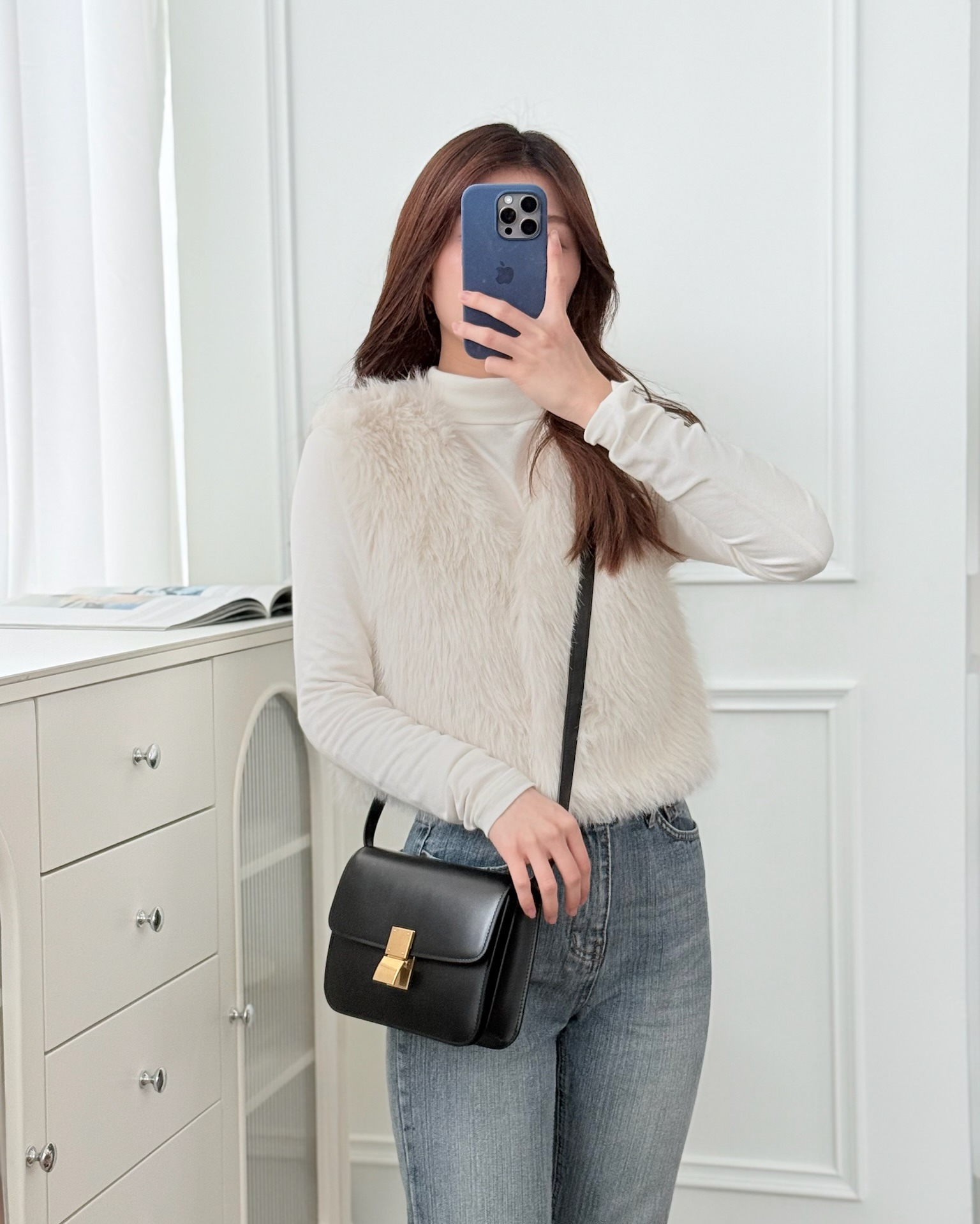 Celine Small Classic Box Flap Black Calfskin