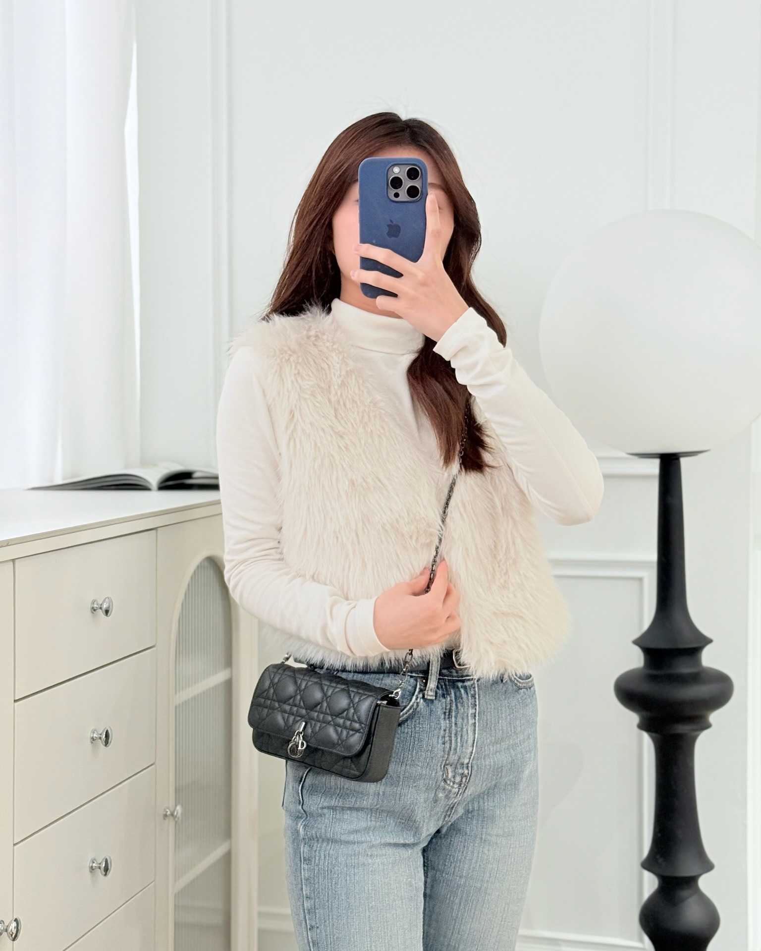 Dior Talk Phone Pouch Black Cannage Lambskin