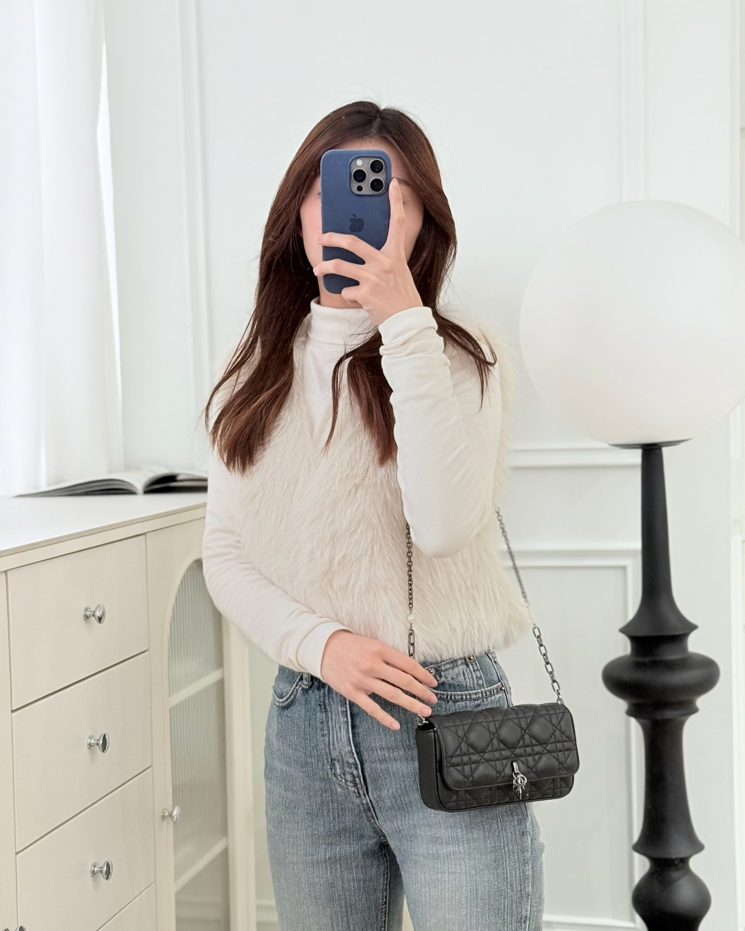 Dior Talk Phone Pouch Black Cannage Lambskin