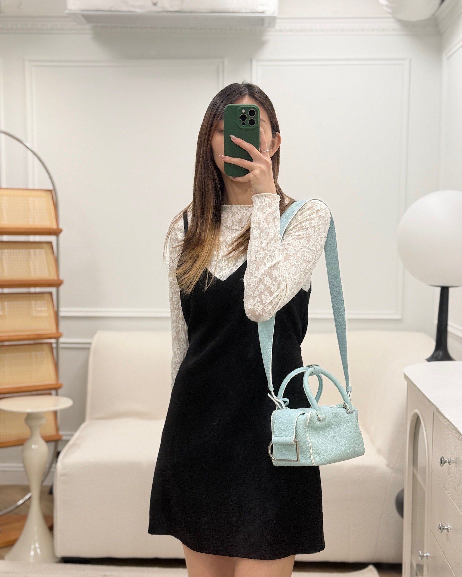 Delvaux Cool Box Mini Taurillon Soft Grained Calfskin Celadon