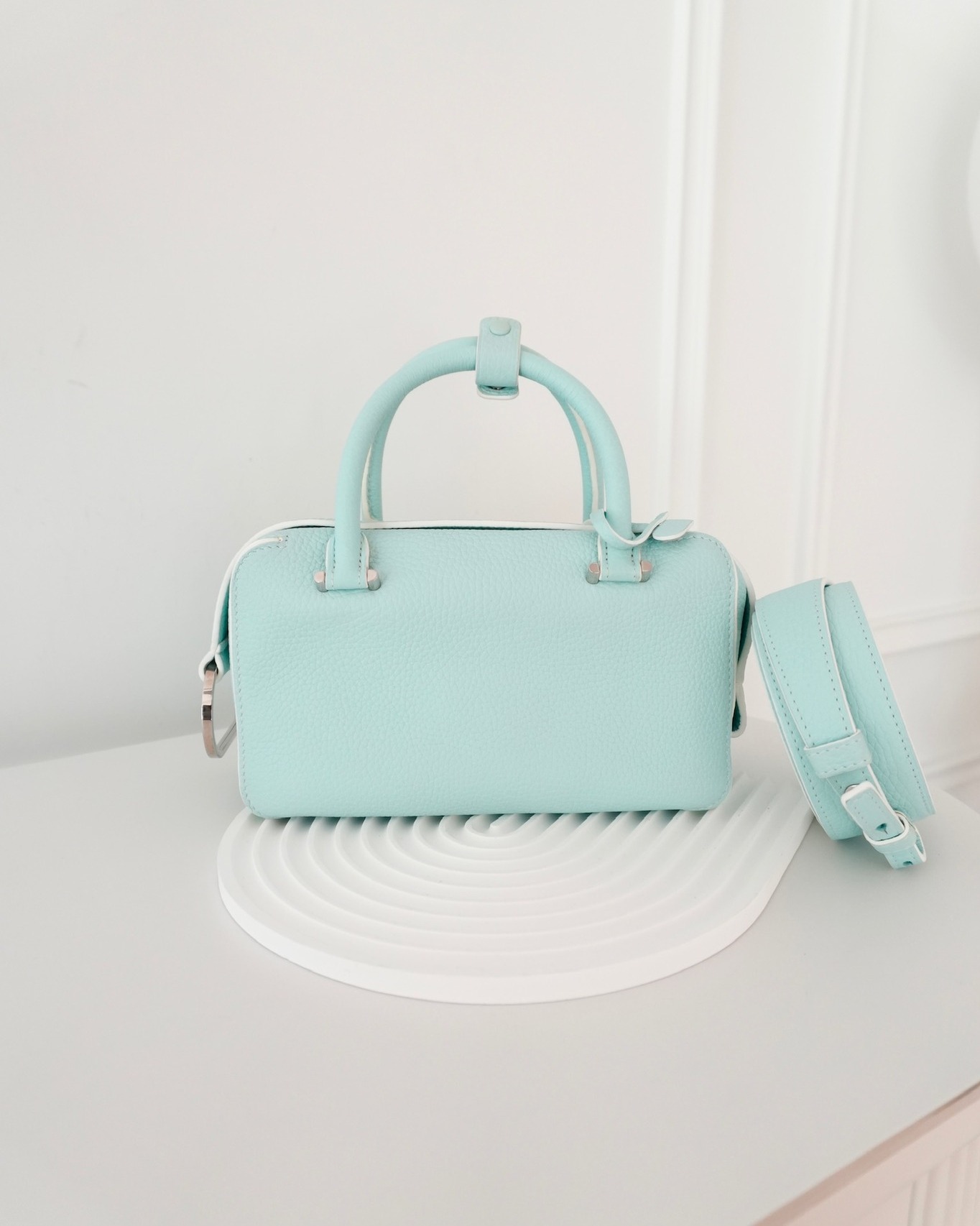 Delvaux Cool Box Mini Taurillon Soft Grained Calfskin Celadon