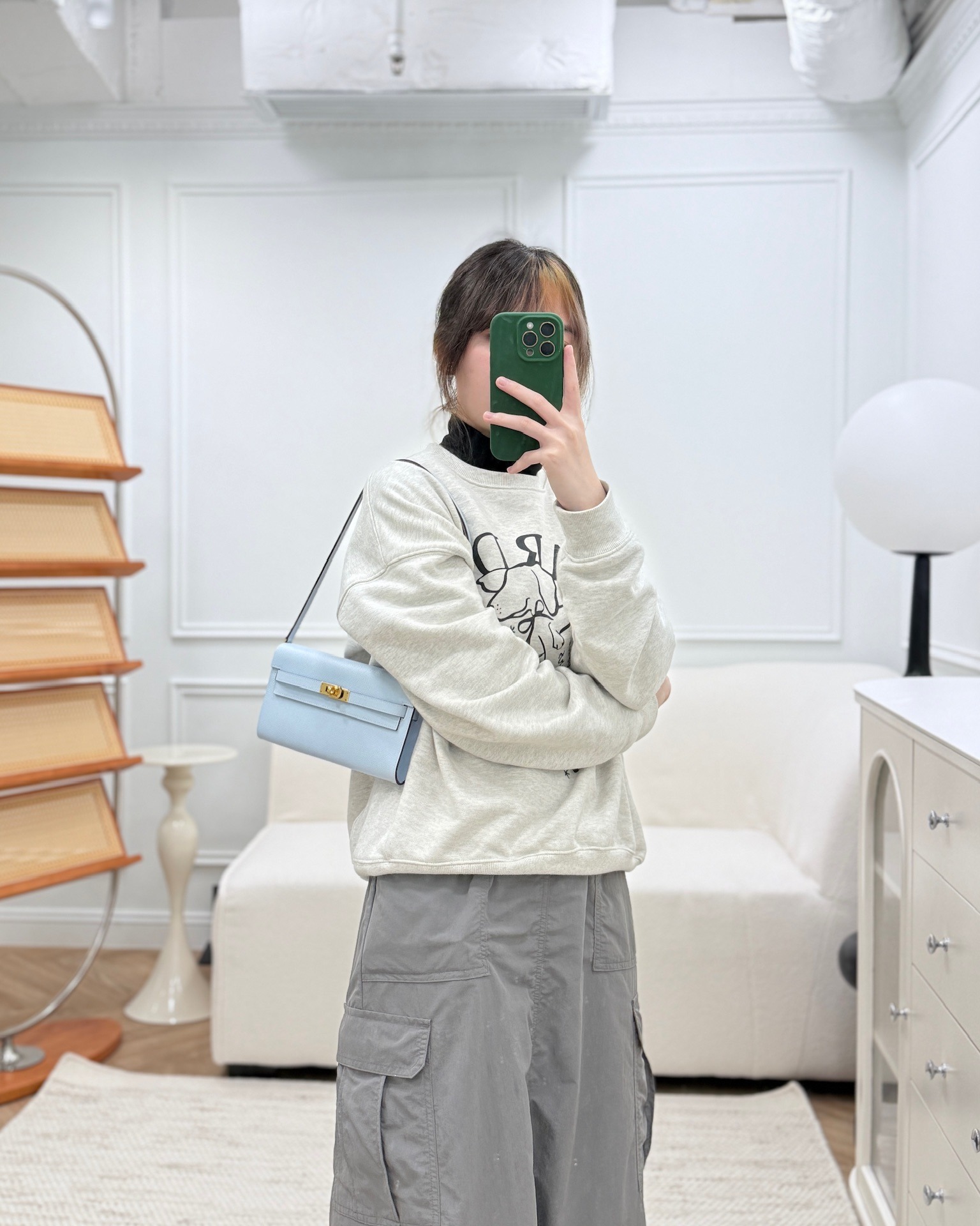 Hermès Kelly To Go Wallet Gold Hardware Bleu Brume T0 Epsom