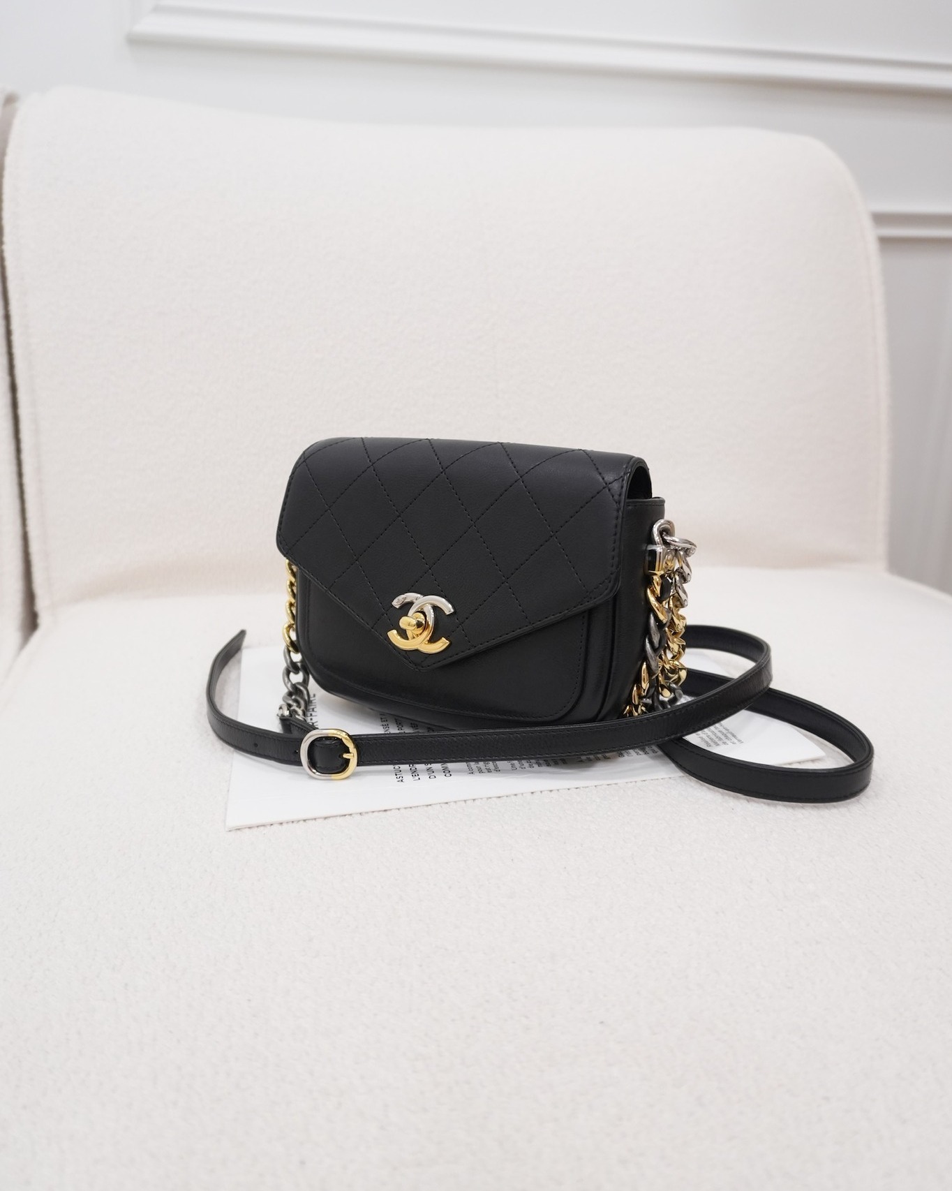 Chanel Small Precious Union Flap Black Calfskin