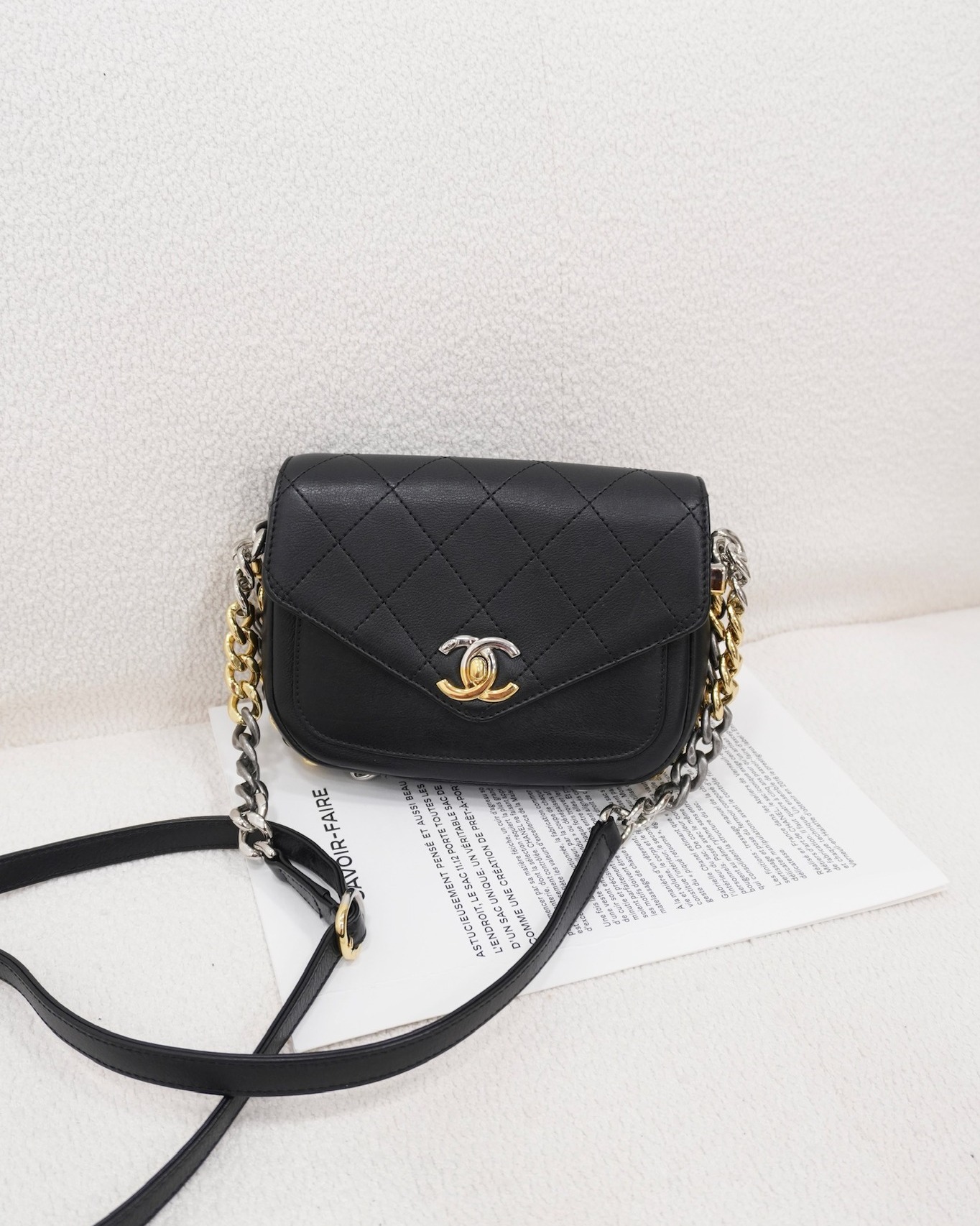 Chanel Small Precious Union Flap Black Calfskin