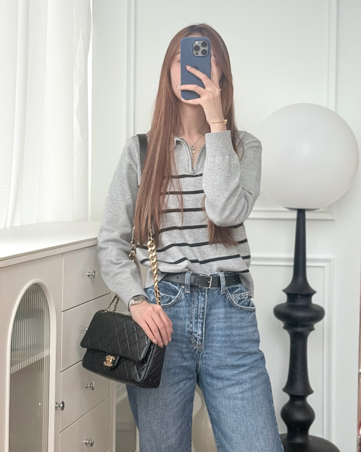 Chanel Quilted Flap Bag Black Lambskin Aged 22P