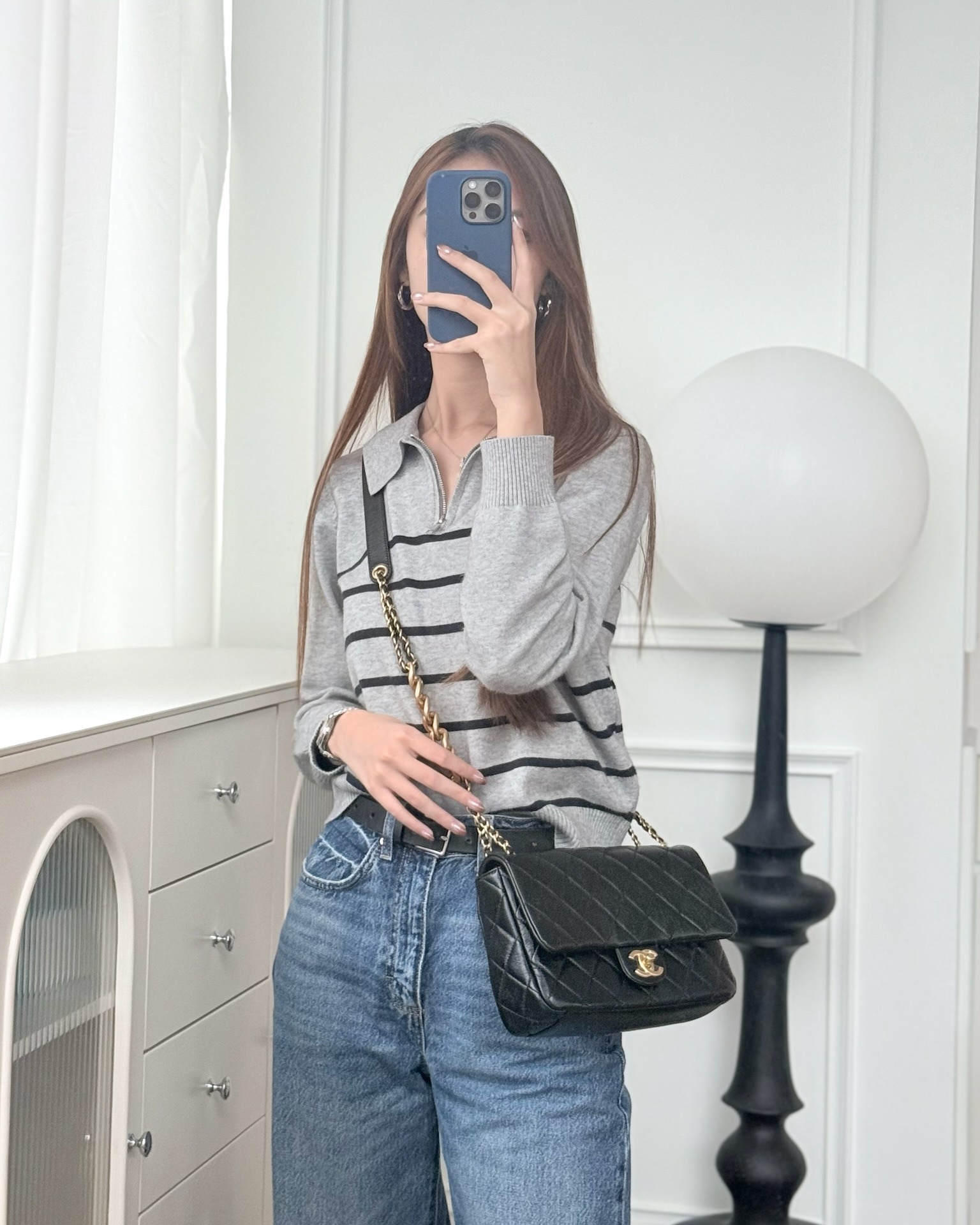 Chanel Quilted Flap Bag Black Lambskin Aged 22P