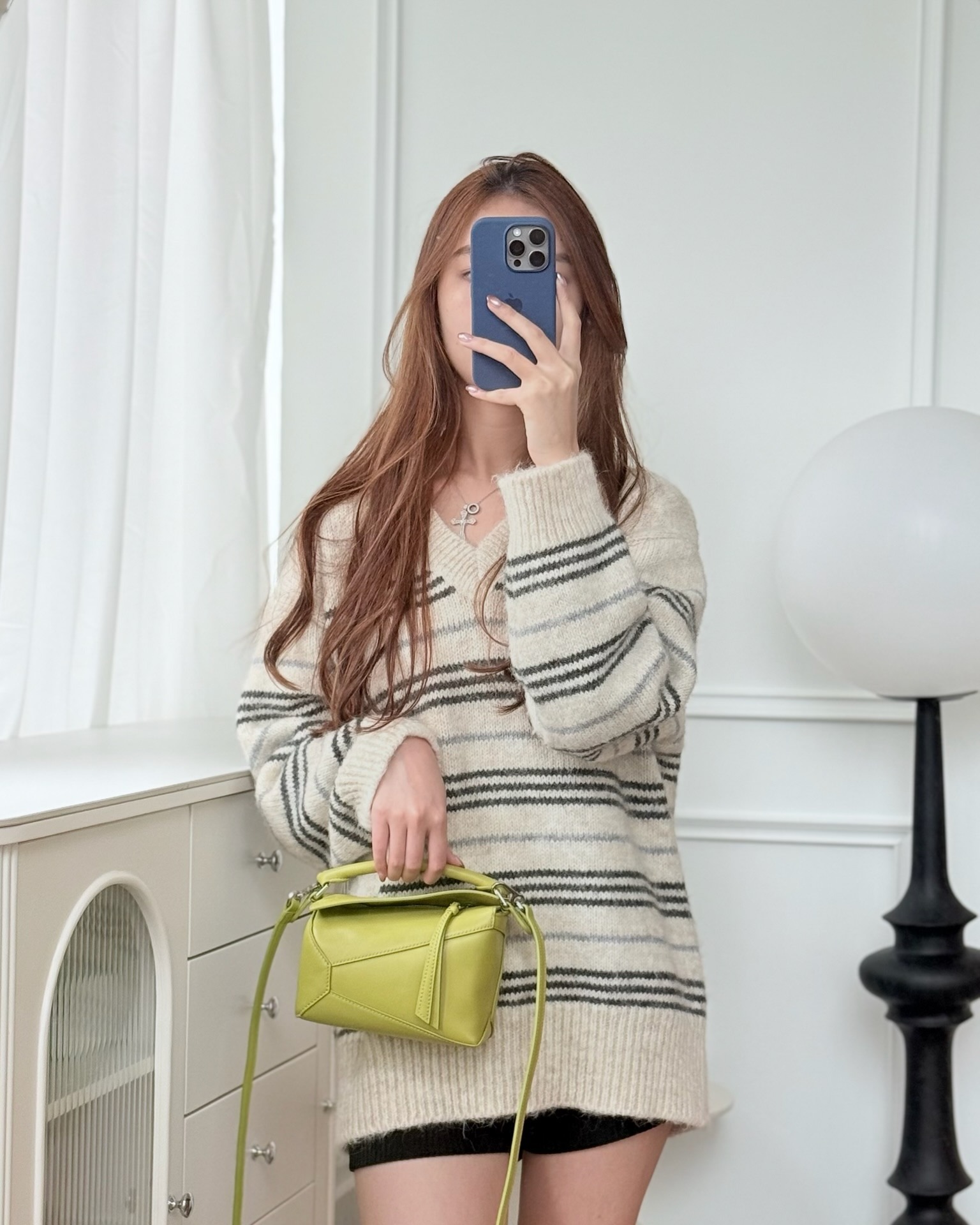 Loewe Mini Puzzle Edge Bag in Lime Smooth Calfskin