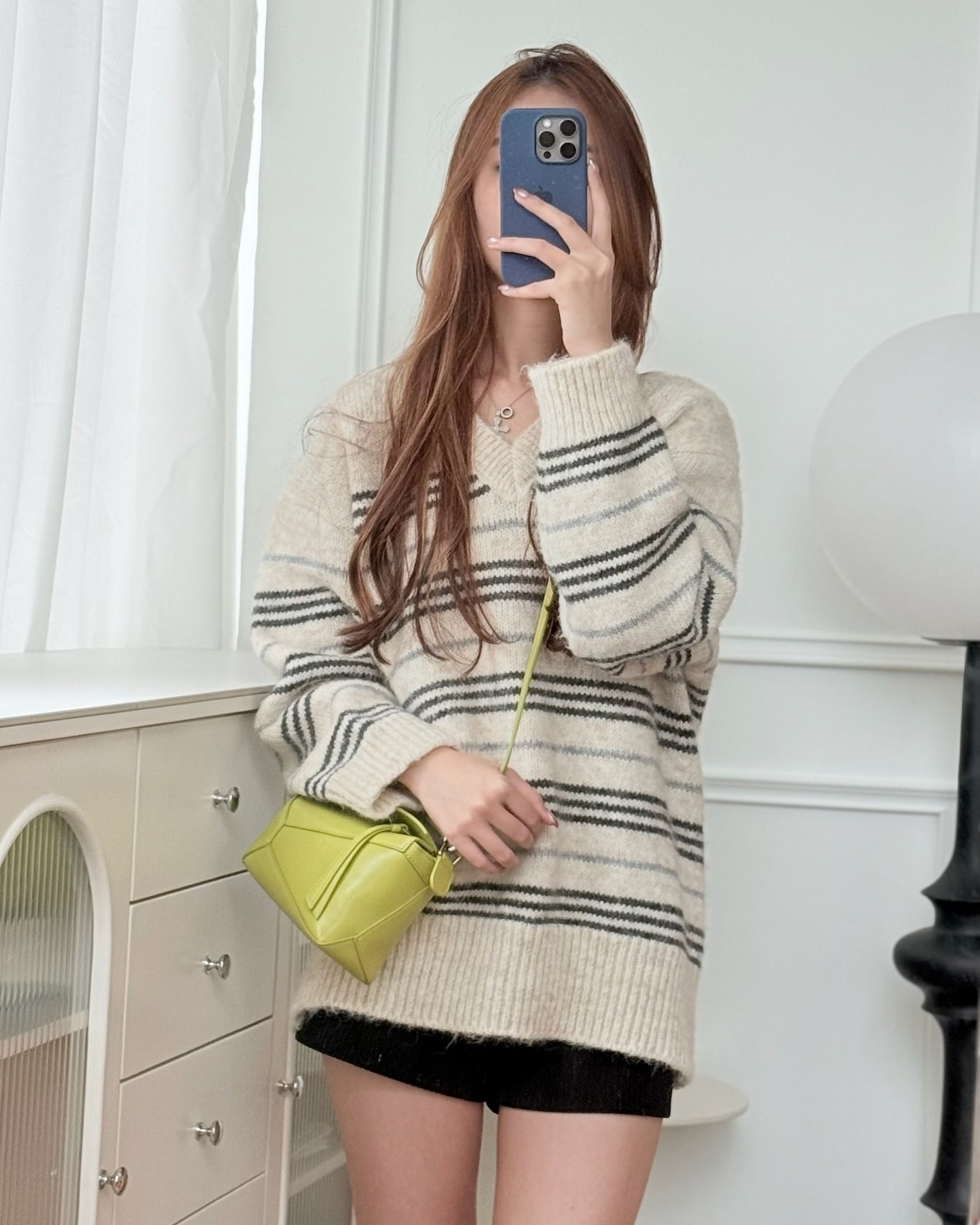 Loewe Mini Puzzle Edge Bag in Lime Smooth Calfskin