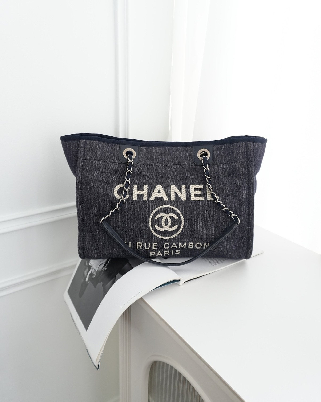 Chanel Medium Deauville Navy Canvas