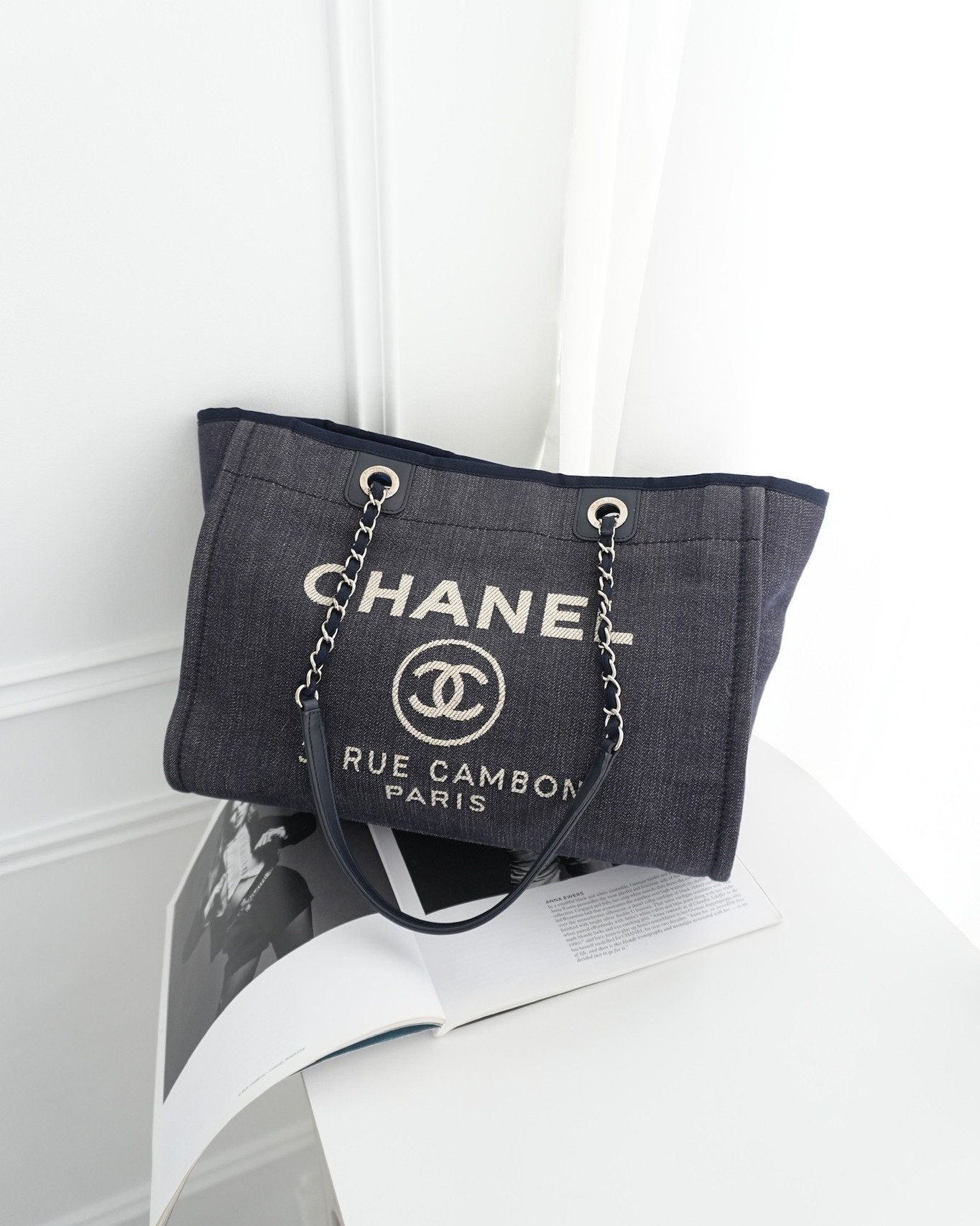 Chanel Medium Deauville Navy Canvas