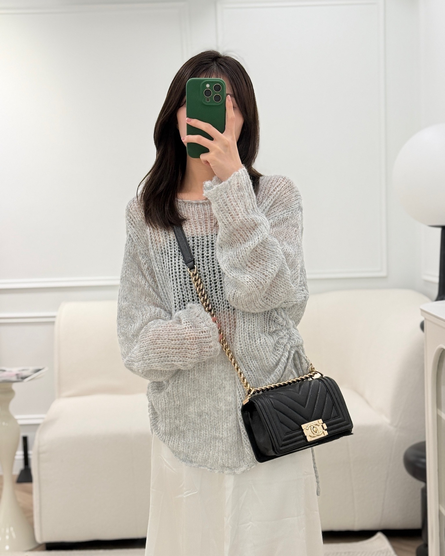 Chanel Small Boy Chevron Black Caviar