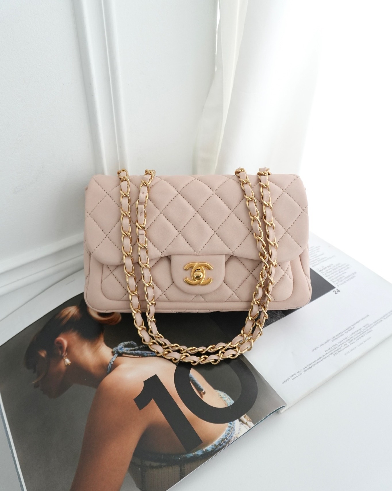 Chanel Flap Bag Pink Aged