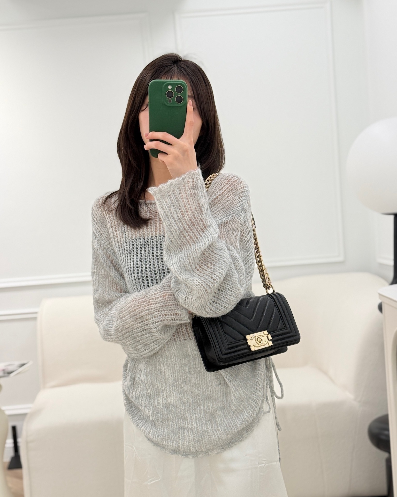 Chanel Small Boy Chevron Black Caviar